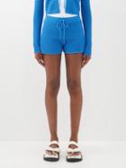 Frame - Drawstring Crochet Shorts - Womens - Blue