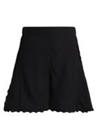 Chloé Scallop-edge Cady Shorts