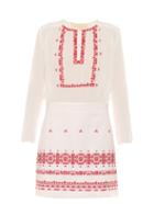 Vanessa Bruno Exo Embroidered Cotton And Linen-blend Dress