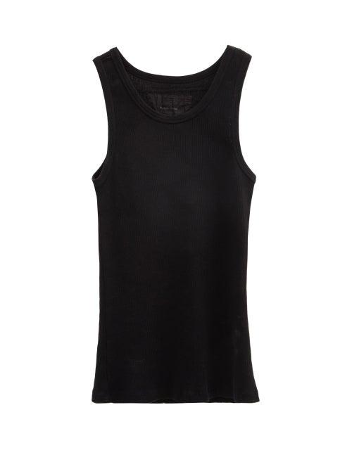 Ladies Rtw Nili Lotan - Coana Ribbed Cotton-jersey Tank Top - Womens - Black