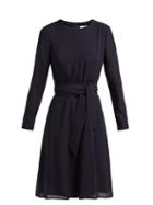 Matchesfashion.com Cefinn - Tie Waist Voile Mini Dress - Womens - Navy