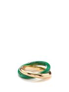 Bottega Veneta - Malachite & 18kt Gold-plated Sterling Silver Ring - Mens - Gold Multi