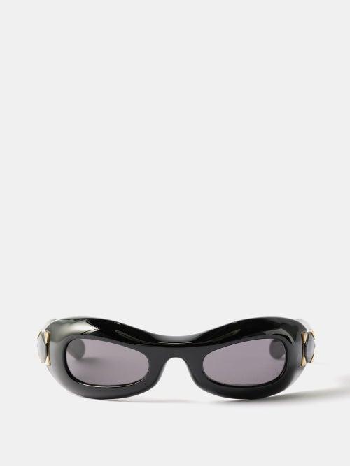 Dior - Lady 9522 R1i Thick Cat-eye Acetate Sunglasses - Womens - Black Grey
