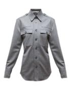 Matchesfashion.com Stella Mccartney - Wool Flannel Military Shirt - Womens - Grey