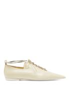 Matchesfashion.com Jil Sander - Anklet And Ring Eyelet Leather Flats - Womens - Cream