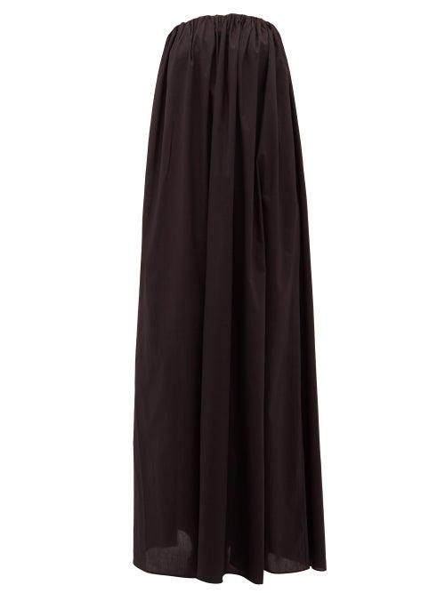 Matchesfashion.com Matteau - The Strapless Voluminous Elasticated Cotton Dress - Womens - Black