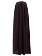 Matchesfashion.com Matteau - The Strapless Voluminous Elasticated Cotton Dress - Womens - Black