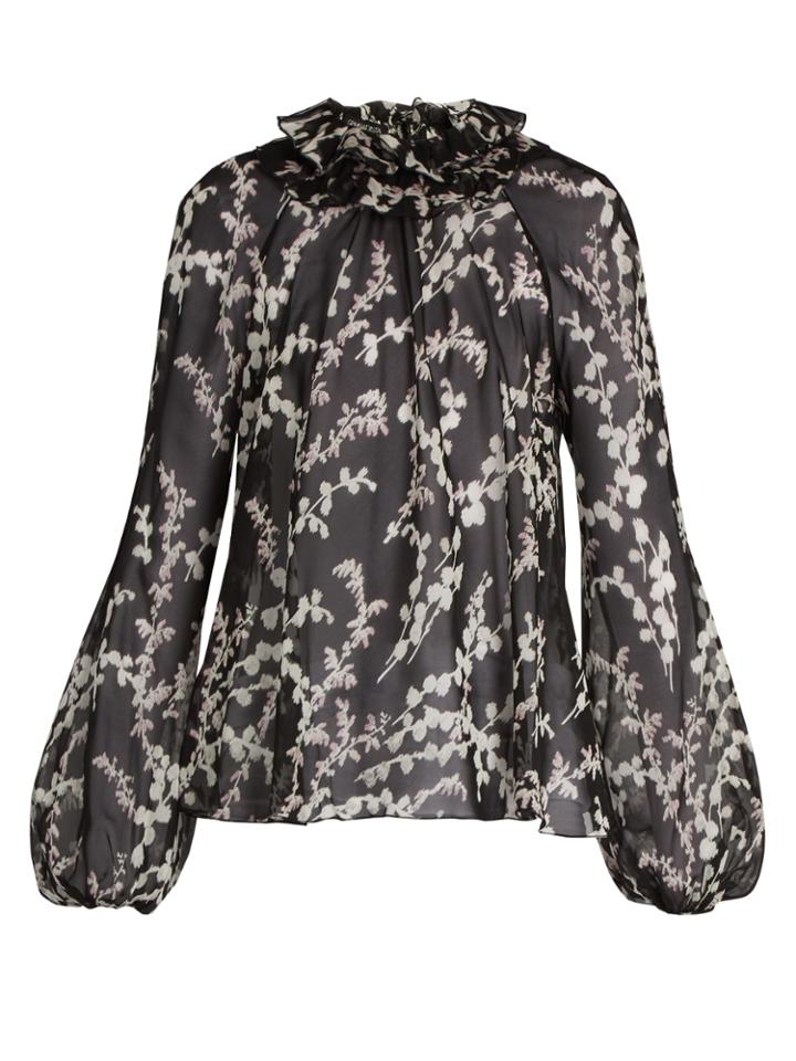 Giambattista Valli Floral-print Silk-georgette Blouse