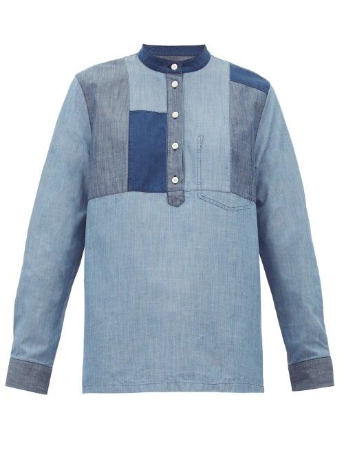 Matchesfashion.com A.p.c. - Isaure Patchwork Cotton Chambray Shirt - Womens - Denim