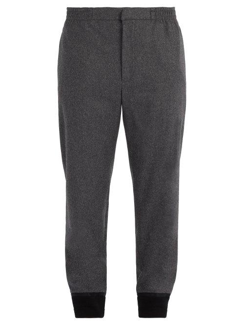 Matchesfashion.com Alexander Mcqueen - Wool Track Pants - Mens - Dark Grey