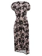 Matchesfashion.com Paco Rabanne - Floral-print Jersey Wrap Dress - Womens - Black Multi