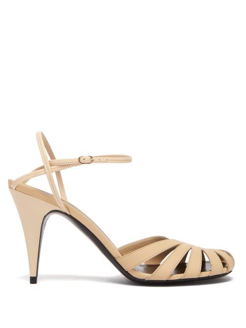 Matchesfashion.com The Row - Tango Cut Out Leather Sandals - Womens - Cream