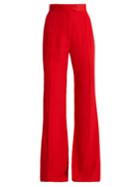 Khaite Harriet Wide-leg Flared Crepe Trousers