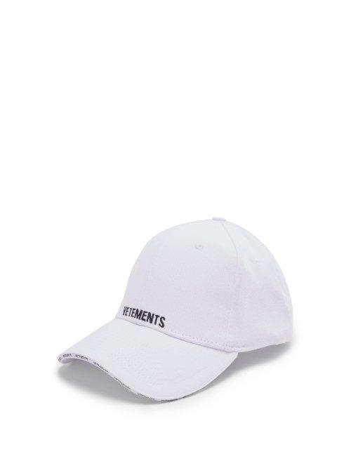 Matchesfashion.com Vetements - Logo Embroidered Cotton Cap - Mens - White