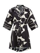 Matchesfashion.com Issey Miyake - Cuddle Printed Cotton-blend Short-sleeved Shirt - Womens - Black Multi