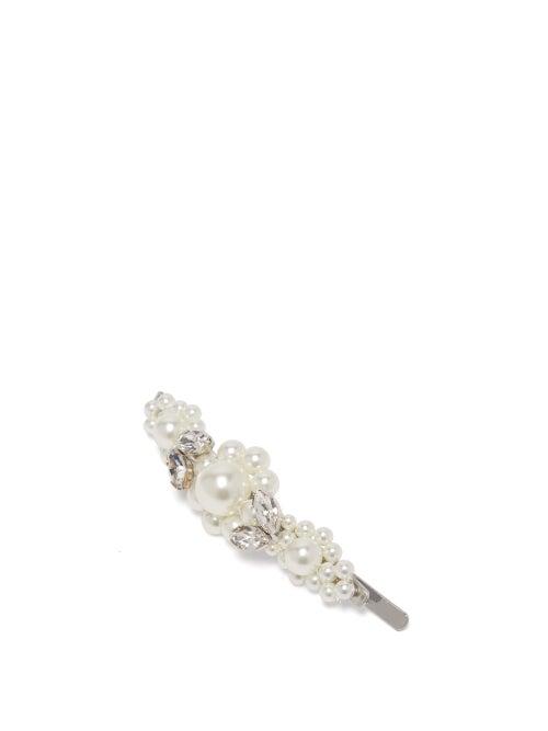 Matchesfashion.com Simone Rocha - Faux Pearl And Crystal Embellished Hair Slide - Womens - Pearl