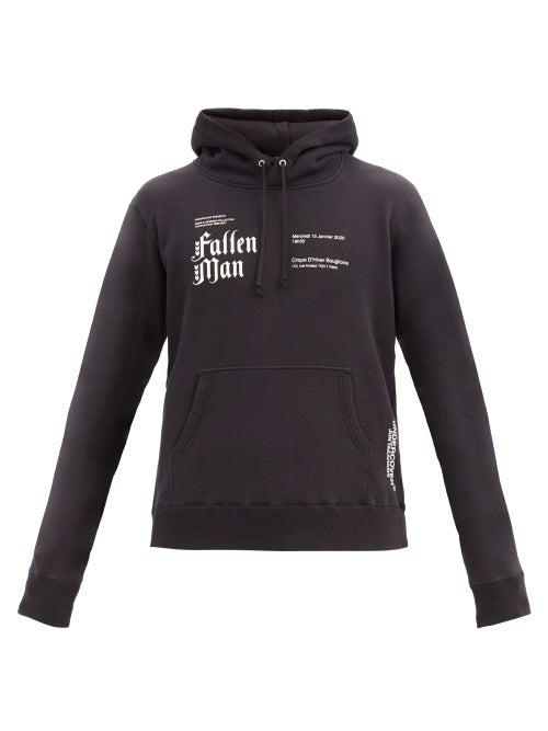 Matchesfashion.com Undercover - Fallen Man Cotton-jersey Hooded Sweatshirt - Mens - Black