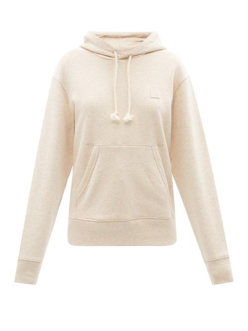 Acne Studios - Fennis Face-patch Jersey Hooded Sweatshirt - Womens - Beige