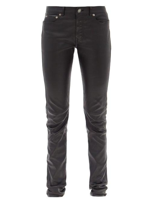 Matchesfashion.com Saint Laurent - Skinny-leg Leather Trousers - Womens - Black