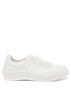 Alexander Mcqueen - Deck Leather Trainers - Mens - White