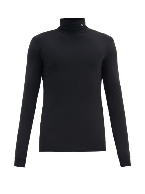 Matchesfashion.com Raf Simons - R-embroidered Roll-neck Jersey Top - Mens - Black