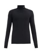 Matchesfashion.com Raf Simons - R-embroidered Roll-neck Jersey Top - Mens - Black