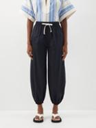 Vika 2.0 - Organic Cotton Drawstring Trousers - Womens - Black