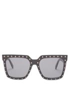 Matchesfashion.com Celine Eyewear - Stud Embellished Square Frame Acetate Sunglasses - Womens - Black