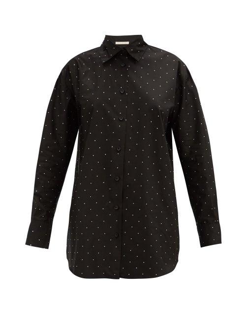 Matchesfashion.com Christopher Kane - Oversized Crystal-embellished Shirt - Womens - Black