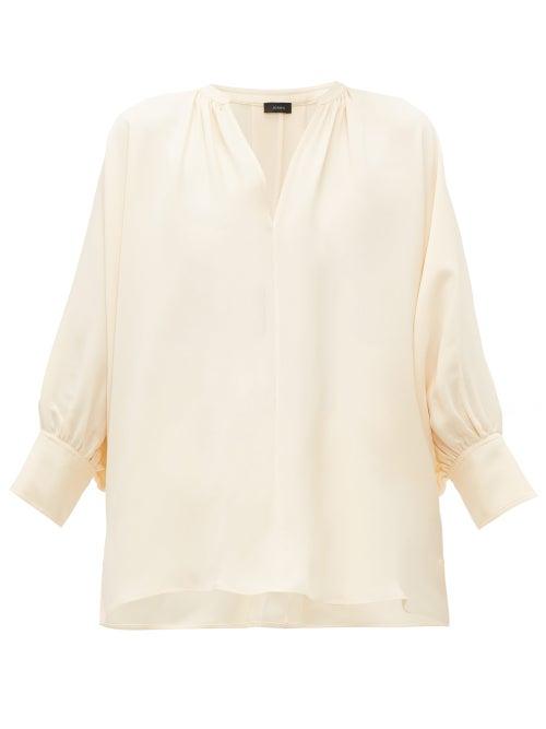Matchesfashion.com Joseph - Alma Silk Blouse - Womens - Cream