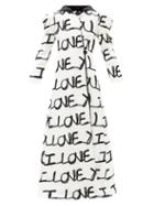 Matchesfashion.com Rodarte - I Love You-appliqu Cotton-blend Longline Coat - Womens - Black White