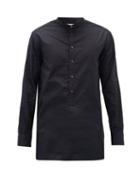 Matchesfashion.com The Row - Ringo Cotton-poplin Henley Shirt - Mens - Dark Navy