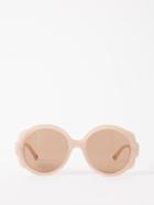 Chlo Eyewear - Mirtha Round Recycled-plastic Sunglasses - Womens - Nude