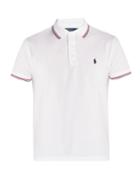 Matchesfashion.com Polo Ralph Lauren - Stripe Trimmed Cotton Piqu Polo Shirt - Mens - White