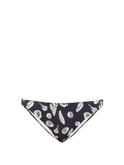 Matchesfashion.com The Upside - Moss Shells-print Bikini Briefs - Womens - Navy Print