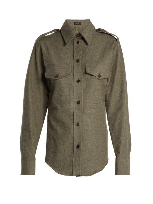 Matchesfashion.com Joseph - Rainer Cotton Shirt - Womens - Dark Green
