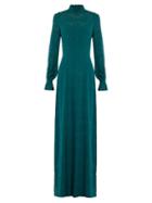 Saloni Mary Long-sleeved Fil Coup Silk Gown