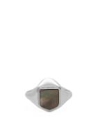 Matchesfashion.com Maison Margiela - Mother Of Pearl Sterling Silver Signet Ring - Mens - Silver Multi
