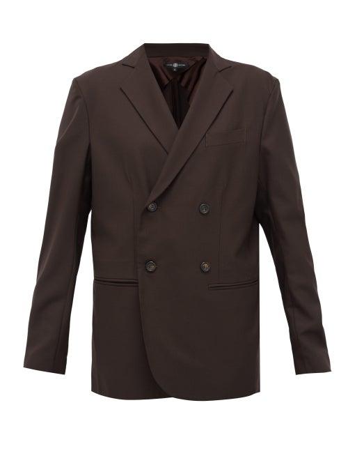 Matchesfashion.com Edward Crutchley - Double-breasted Wool Blazer - Womens - Brown