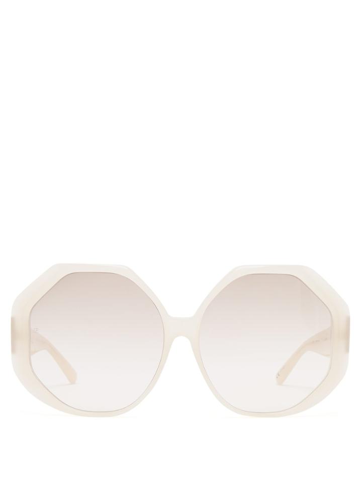 Linda Farrow Oversized Hexagon-frame Sunglasses