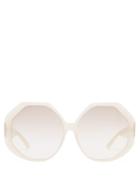 Linda Farrow Oversized Hexagon-frame Sunglasses