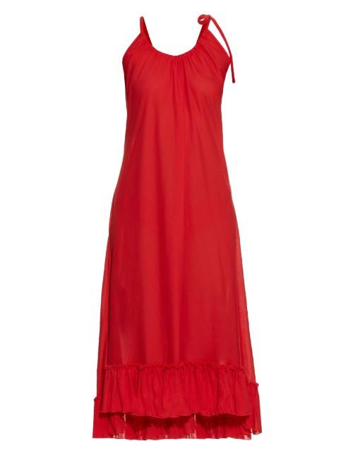 Loup Charmant Anemone Ruffled-hem Cotton Maxi Dress