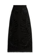 Andrew Gn Wool Embellished-leaf Midi Skirt
