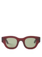 Thierry Lasry - Autocracy Rectangular Acetate Sunglasses - Mens - Dark Red