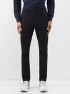 Stone Island - Logo-patch Cotton Cargo Trousers - Mens - Black