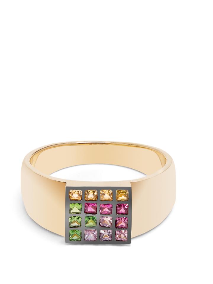 Ileana Makri Sapphire, Ruby, Tsavorite & Yellow-gold Ring