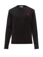 Ami - Ami De Coeur Logo-embroidered Merino Sweater - Mens - Black