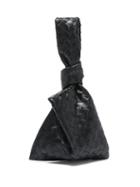 Matchesfashion.com Bottega Veneta - Bv Mini Twist Knotted Intrecciato Leather Pouch - Womens - Black