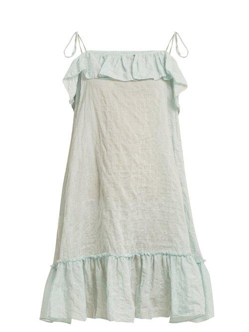Matchesfashion.com Loup Charmant - Porto Striped Cotton Dress - Womens - Blue Multi
