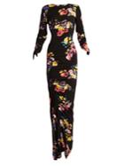 Preen By Thornton Bregazzi Elettra Black Floral-print Stretch-crepe Dress